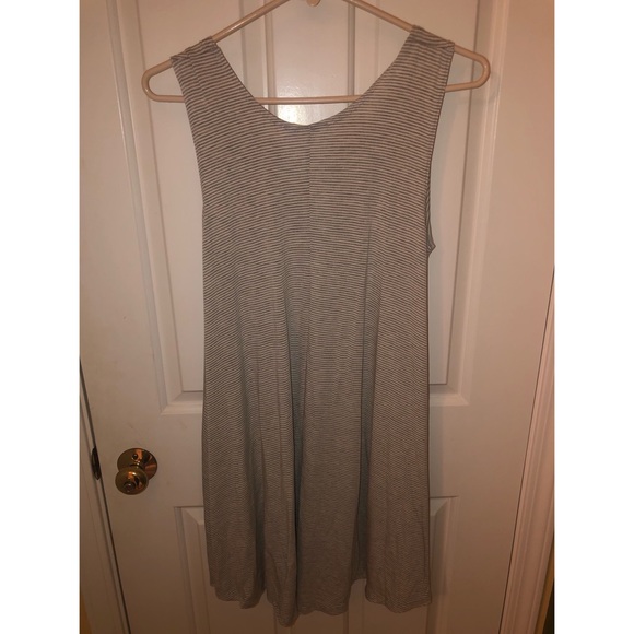 Gray and White Striped Dress - Picture 2 of 4